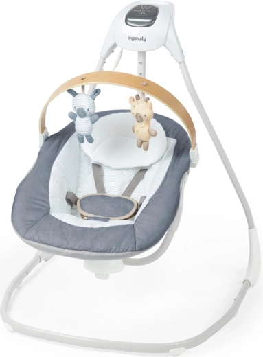 Huśtawka dla niemowląt Ingenuity SimpleComfort Chambray 0–9 kg
