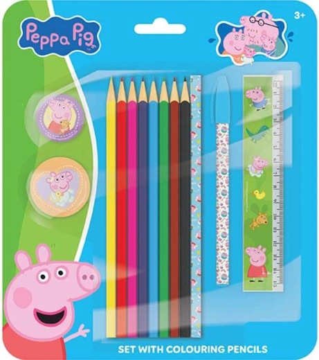 Zestaw do pisania i rysowania Świnka Peppa z kredkami