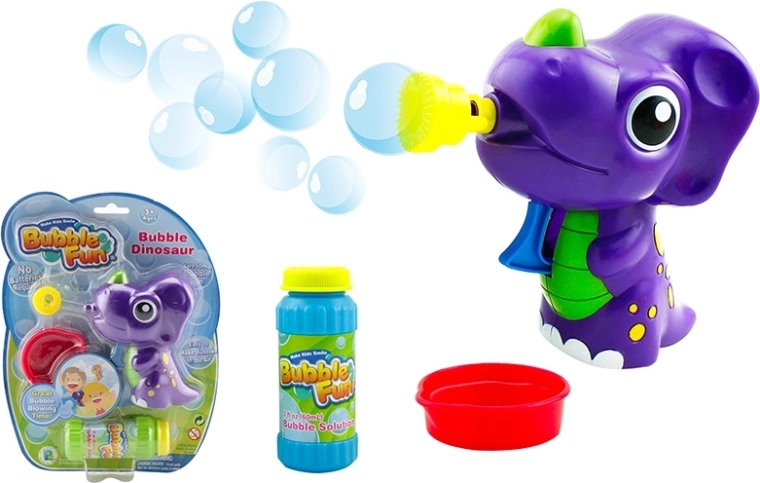 Bańki mydlane dinozaur z płynem 60 ml – fioletowy