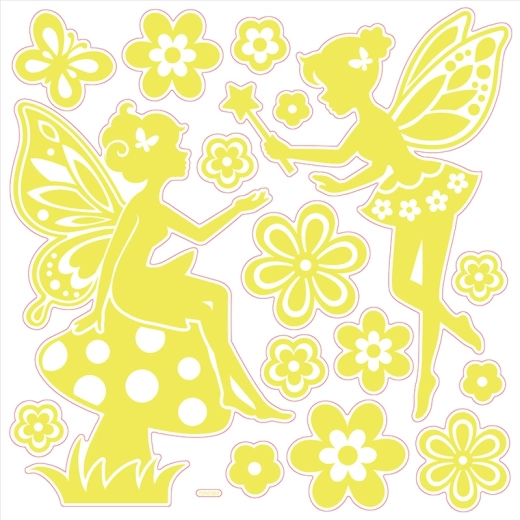 Świecące naklejki 3D na ścianę – wróżki do pokoju dziecięcego