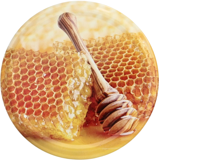 Zestaw wieczek 82 mm z motywem miodu, 10 szt.