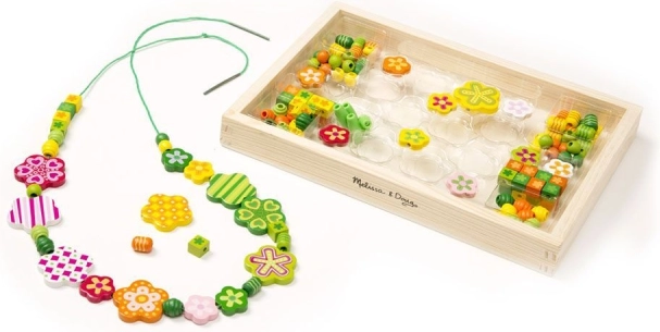 Zielony koralikowy zestaw Kwiatuszki