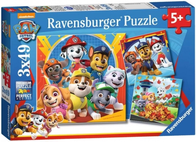 Puzzle Ravensburger Psi Patrol 3x49 elementów