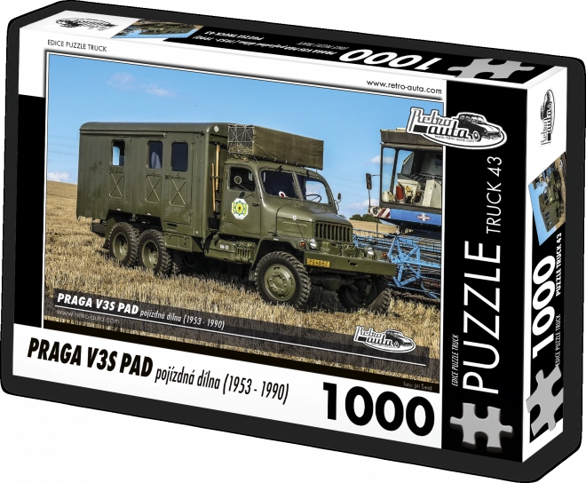Puzzle Retro Auta - Praga V3S PAD mobilny warsztat (1953 - 1990) 1000 elementów