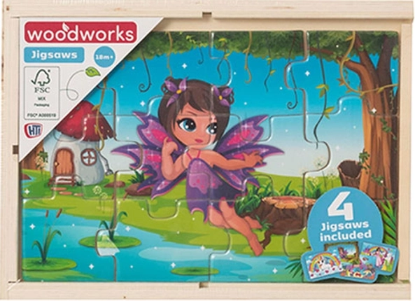 Drewniane puzzle Wróżki i Jednorożce