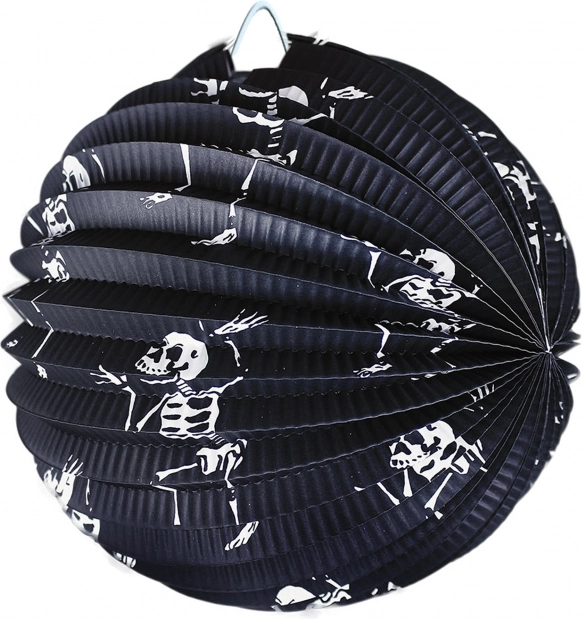 Okrągły halloweenowy lampion – szkielety