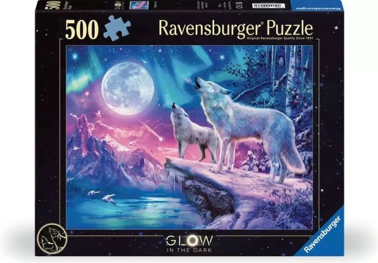 Ravensburger świecące puzzle Wyjące wilki o zmierzchu 500 elementów