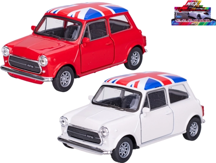 Metalowy model Welly Mini Cooper 1300 UK 1:43 z otwieranymi drzwiami i napędem pull-back