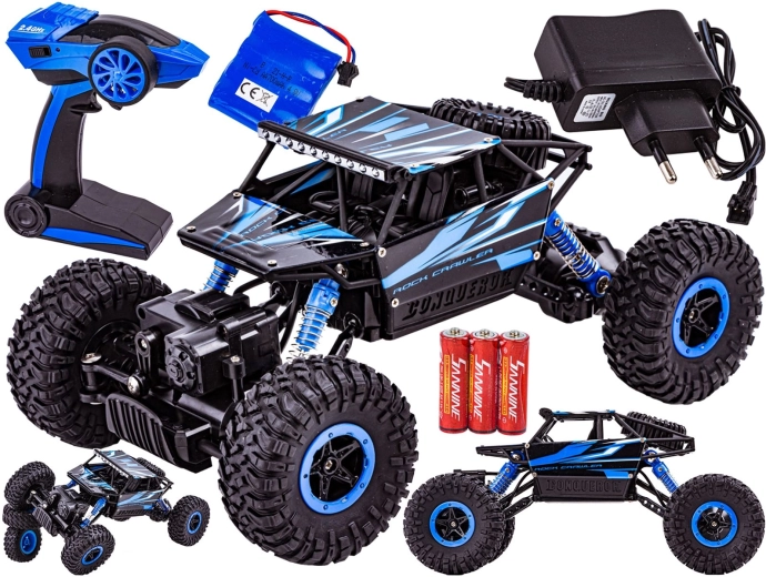 RC auto rock crawler 2,4 GHz 1:18 niebieskie