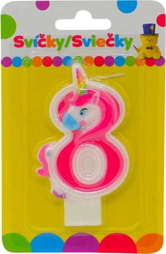 Urodzinowa świeczka jednorożec cyfra 8
