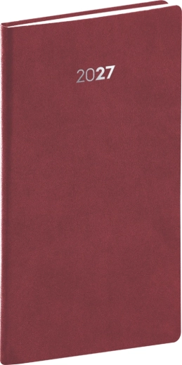 Kieszonkowy terminarz Notique Balakon 2027 bordowy 9 × 15,5 cm