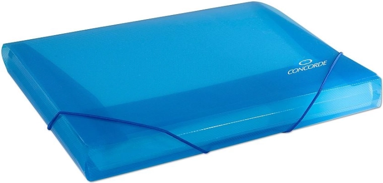 Teczki na dokumenty z gumką A4, przezroczysty niebieski CONCORDE