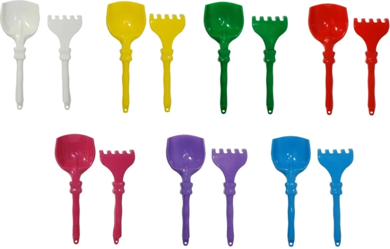 Plastowa łopatka i grabki do piasku dla dzieci