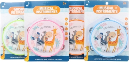 Tamburyn z motywami zwierząt 16 cm