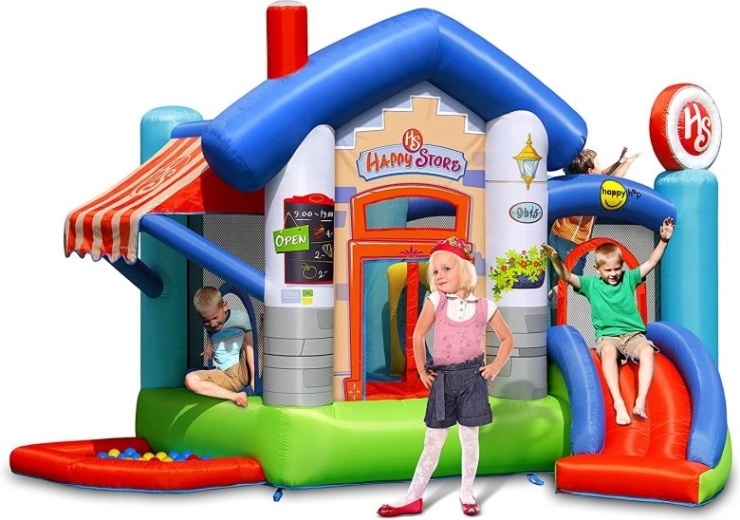 Nadmuchiwany zamek Happyhop Happy Store ze zjeżdżalnią i trampoliną