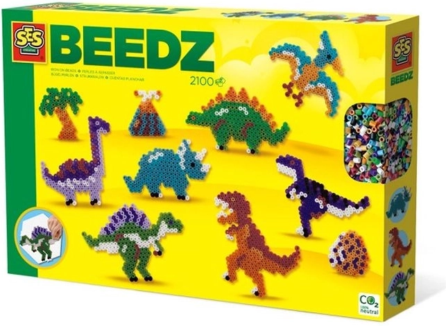 SES Creative Beedz koraliki do prasowania dinozaury 2100 szt.