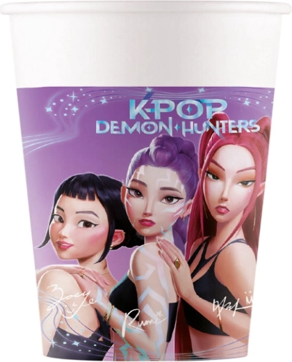 Papierowe kubeczki Demon hunters K-POP 200 ml (8 szt.)