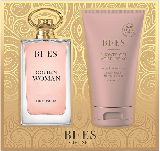 Zestaw prezentowy dla kobiet BI-ES Golden Woman – woda perfumowana 90 ml + żel pod prysznic 150 ml