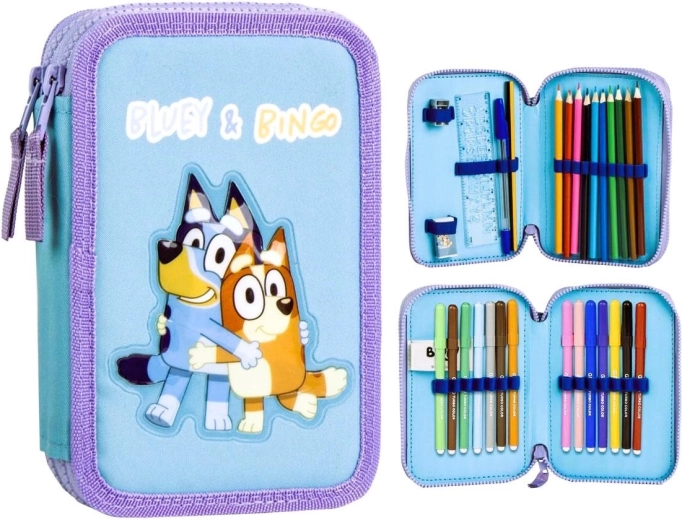 Wyposażony dwukomorowy piórnik Bluey