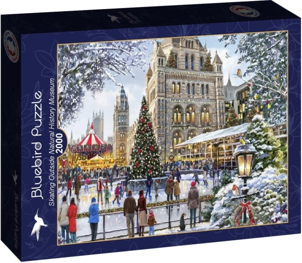 Puzzle Bluebird „Jazda na łyżwach przed muzeum historii naturalnej” – 2000 elementów
