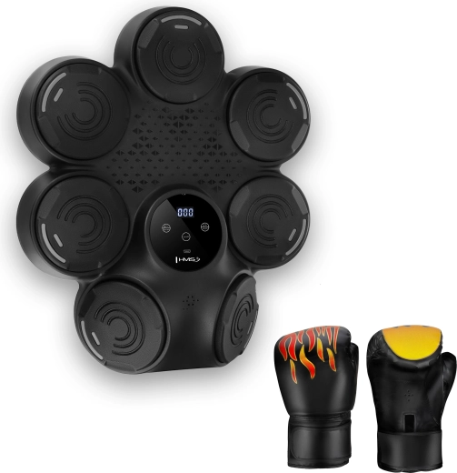 Elektroniczna tarcza bokserska HMS TB30 z LED i Bluetooth, w zestawie rękawice