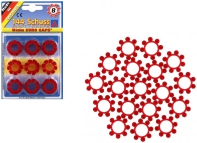 Kapiszony do dziecięcego pistoletu 8-strzałowe – wieńce, 144 strzały