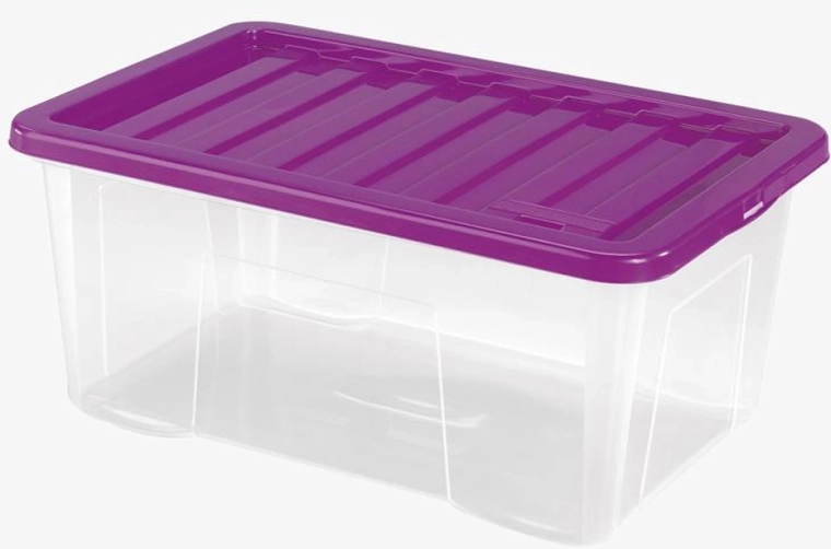 Plastowy pojemnik do przechowywania z pokrywą HEIDRUN Quasar 50 l