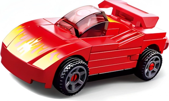 Sluban Power Bricks auto z napędem naciągowym czerwony sportowy