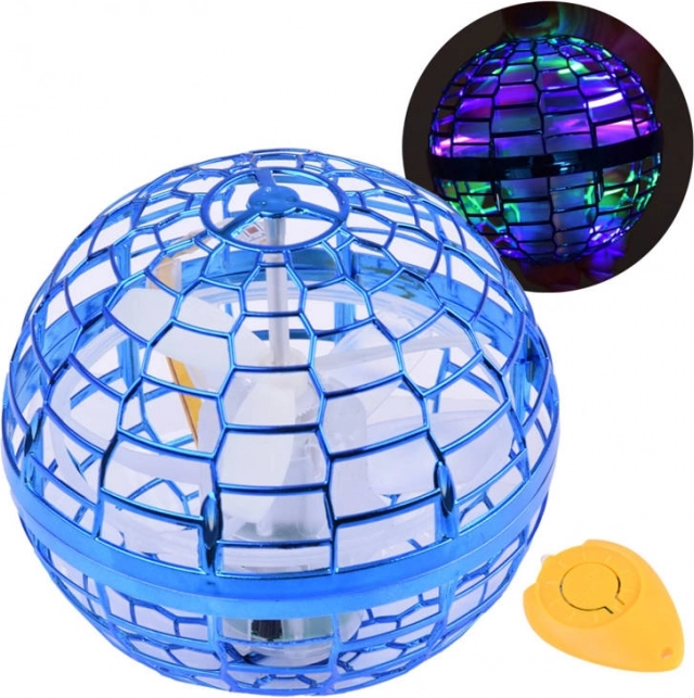Latająca kula UFO z diodami LED i sterowaniem gestami – Niebieska