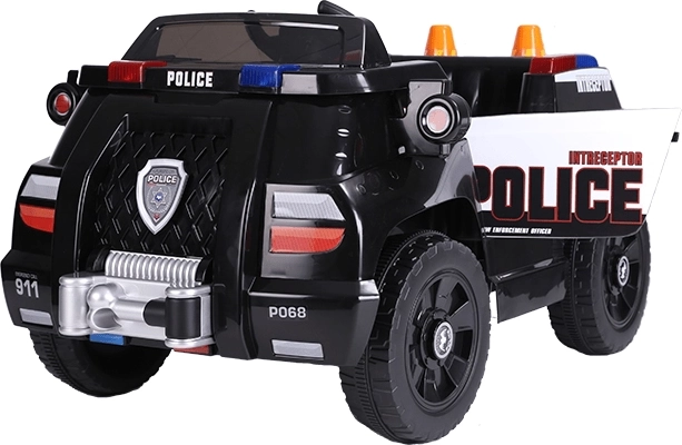 Dziecięcy elektryczny radiowóz JiaJia Cars, czarny, 12 V 4 Ah