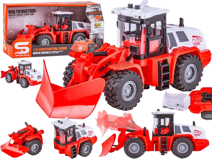 Wielofunkcyjny pług śnieżny (traktor) 1:16 ze światłem i dźwiękiem - 1 sztuka