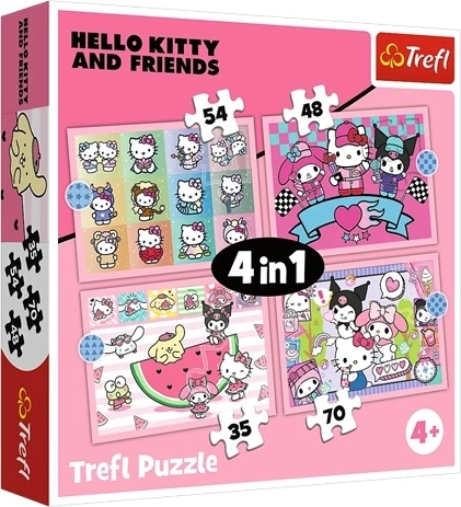 Trefl puzzle 4 w 1 Słodka przygoda – Sanrio Hello Kitty