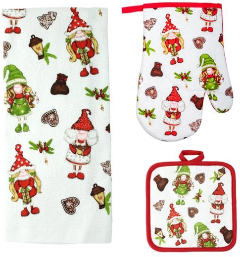 Zestaw kuchenny Elficy – rękawica, łapka i ściereczka