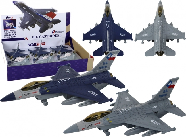 Model samolotu z napędem ciernym niebieski lub szary