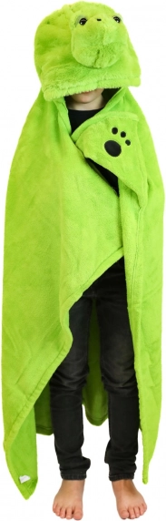 Cozy Noxxiez przytulny, ciepły dziecięcy koc z kapturem Żółw