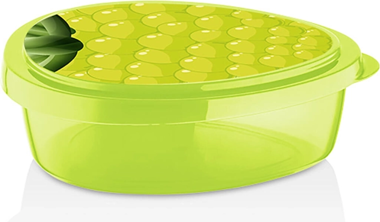 Pudełko śniadaniowe 19,5 × 16 × 6 cm z motywem winogron – zielony plastik