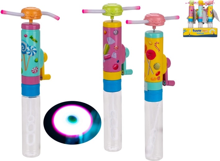 Bańkolot z wirnikiem na baterie i ze światłem