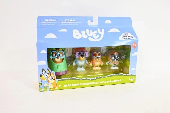 Zestaw figurek Bluey „babcie” (4 figurki + 2 akcesoria)