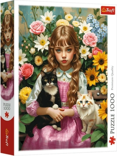 Trefl Puzzle „Dziewczyna z kotami” 1000 elementów