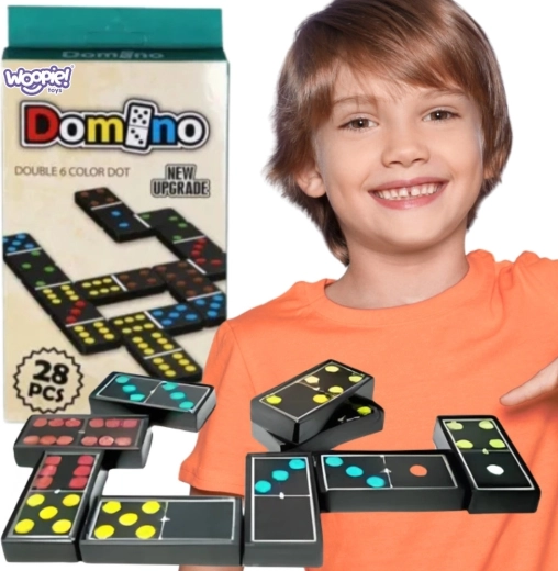 WOOPIE Kolorowe domino dla całej rodziny, 28 elementów
