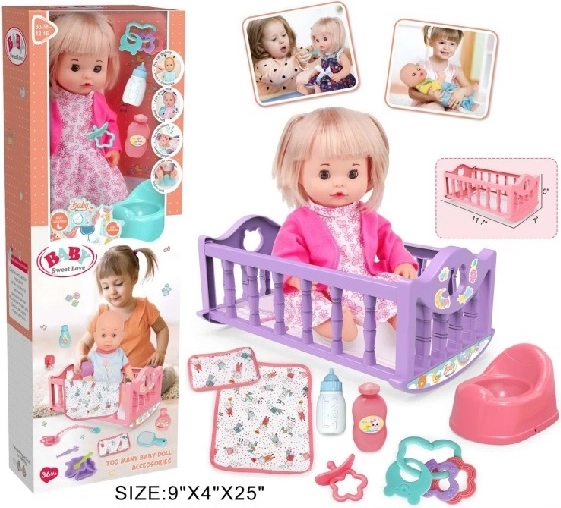 Baby Sweet Love lalka bobas z kołyską