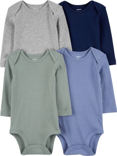 Carter’s zestaw body z długim rękawem dla chłopców, niebieski/zielony/szary, 4 szt., rozm. 56