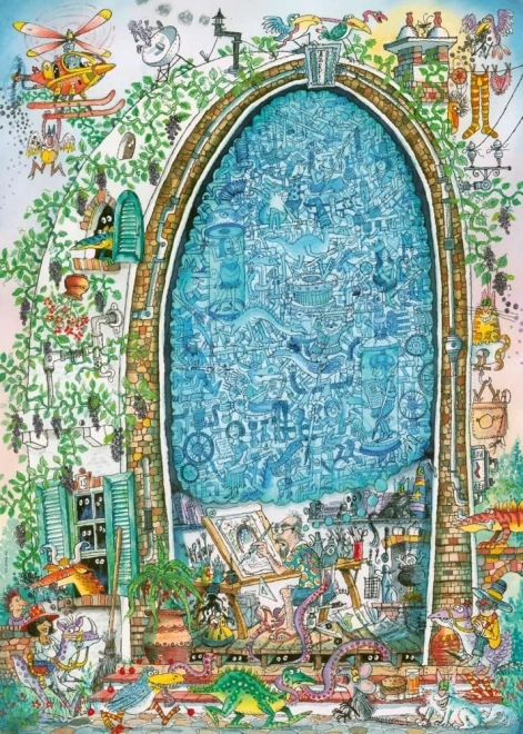 Puzzle 1000 elementów – szalony umysł artysty, Paul Korky (puzzle + plakat)