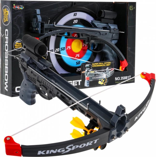 Kusza dla dzieci (6+) Zestaw sportowy 7 szt. + Tarcza + 5 strzałek + Celownik