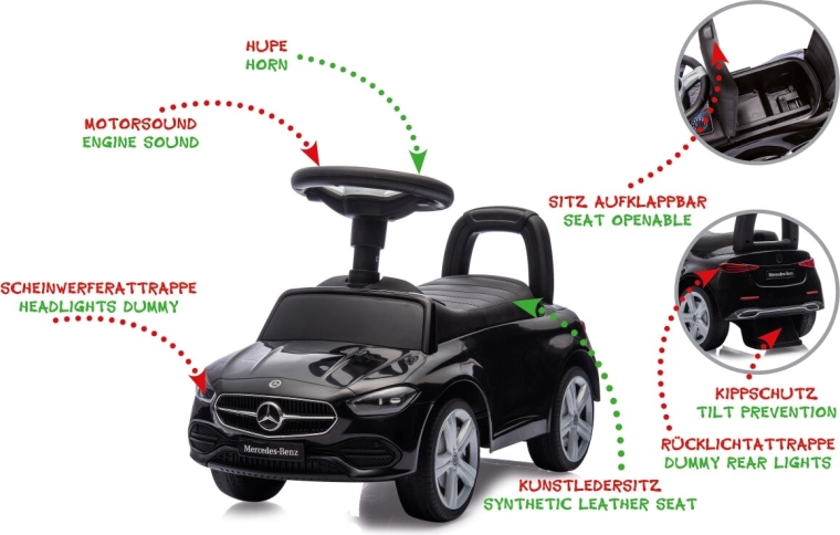 Jeździk dziecięcy Mercedes-Benz C-Class 2w1 czarny