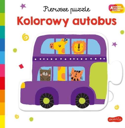 Broszura Akademii mądrego dziecka. Pierwsze zagadki. Kolorowy autobus
