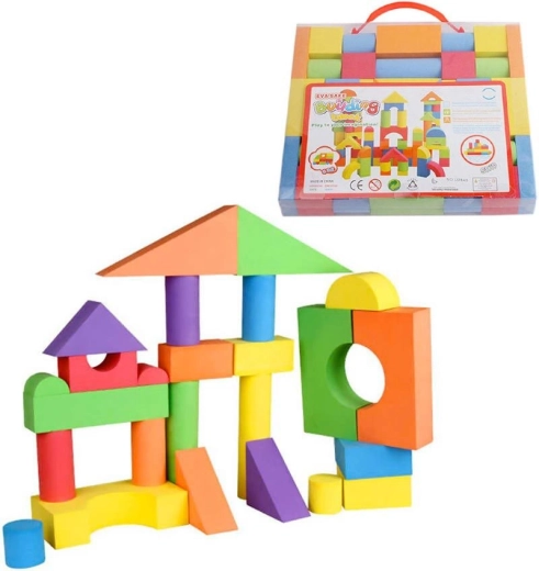 Baby Soft kolorowe piankowe klocki – zestaw 38 szt.