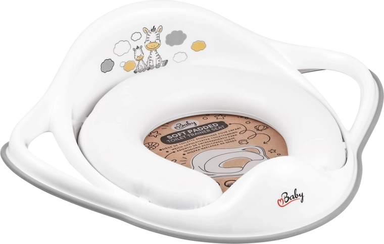 Maltex miękka nakładka na WC z ogranicznikami Zebra biała