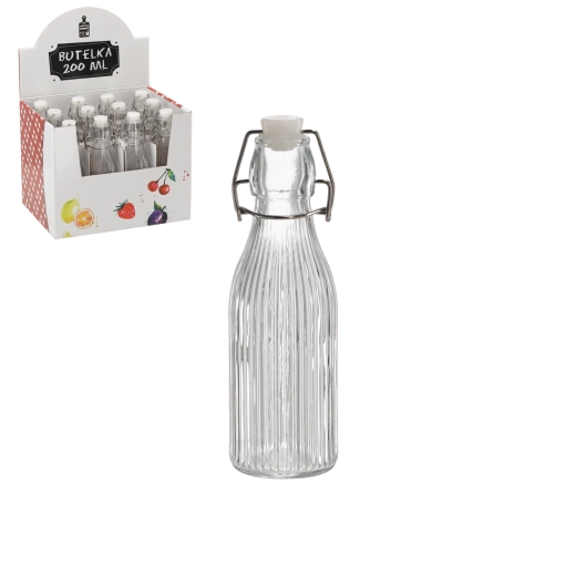 Okrągła butelka 200 ml z zamknięciem mechanicznym (12 szt.)