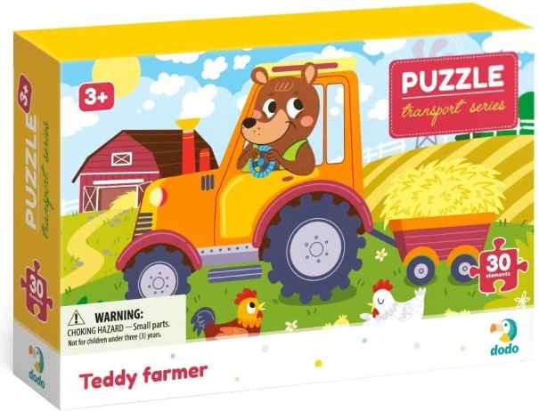 Puzzle DODO transport: farmer Teddy, 30 elementów